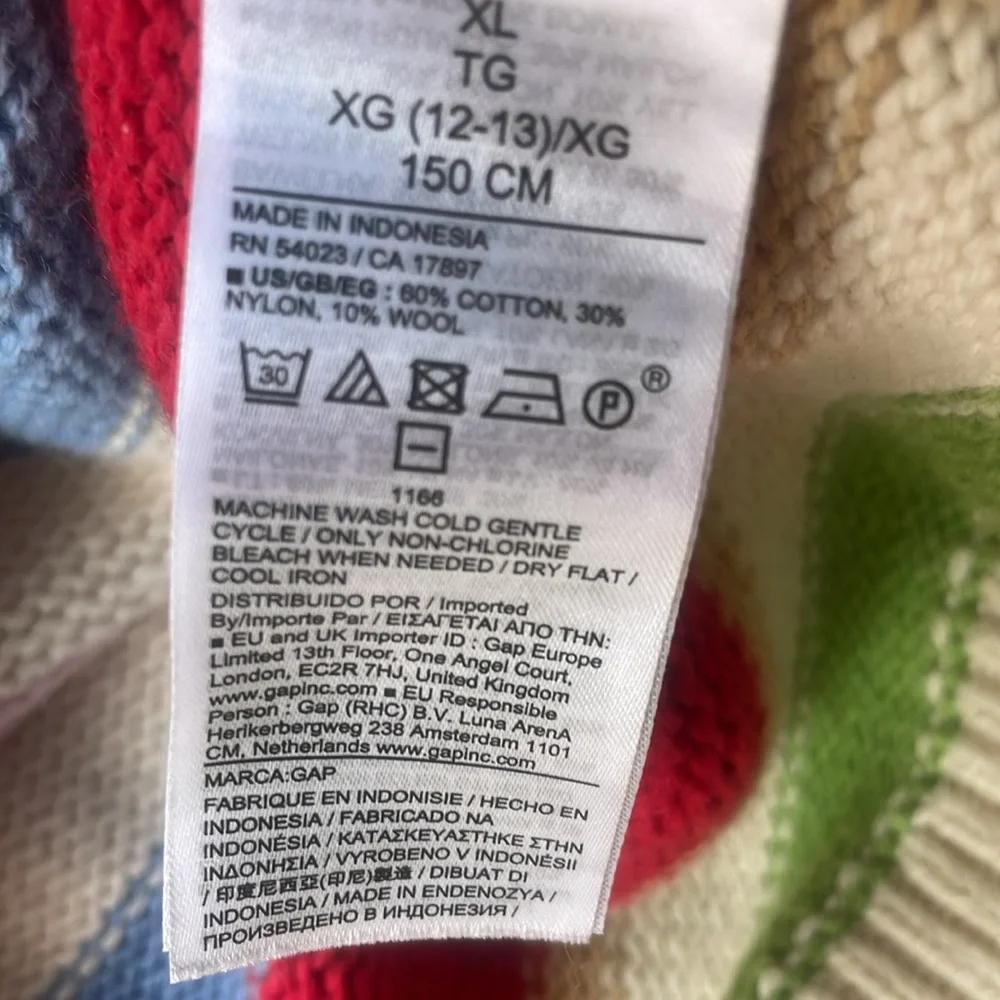 Kids GAP XL stripe sweater.